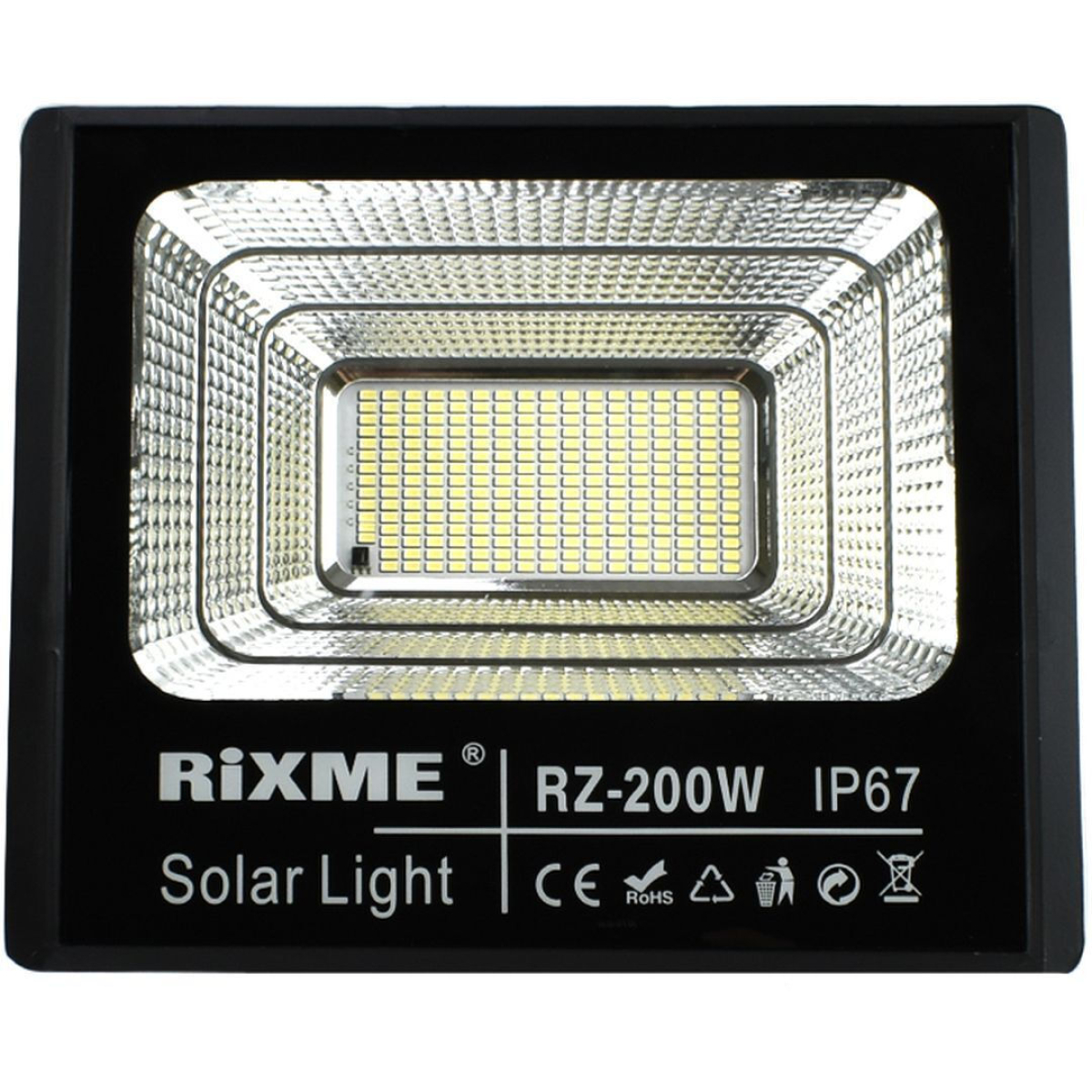 Rixme RZ-JBP.200W Ηλιακός Προβολέας LED 200W Στεγανός IP67 με Τηλεχειριστήριο & Χρονοδιακόπτη
