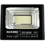 Rixme RZ-JBP.200W Ηλιακός Προβολέας LED 200W Στεγανός IP67 με Τηλεχειριστήριο & Χρονοδιακόπτη
