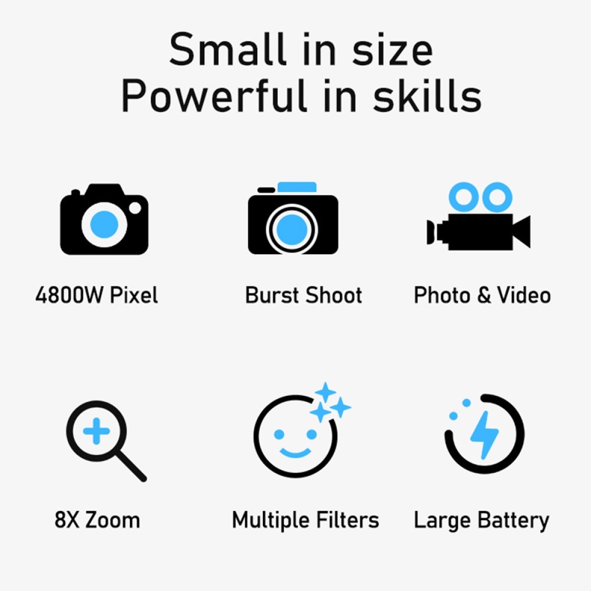 X18 Παιδική Ψηφιακή Κάμερα 2.0" HD Διπλός Φακός, 8X Zoom, Σχέδιο Κουνελάκι