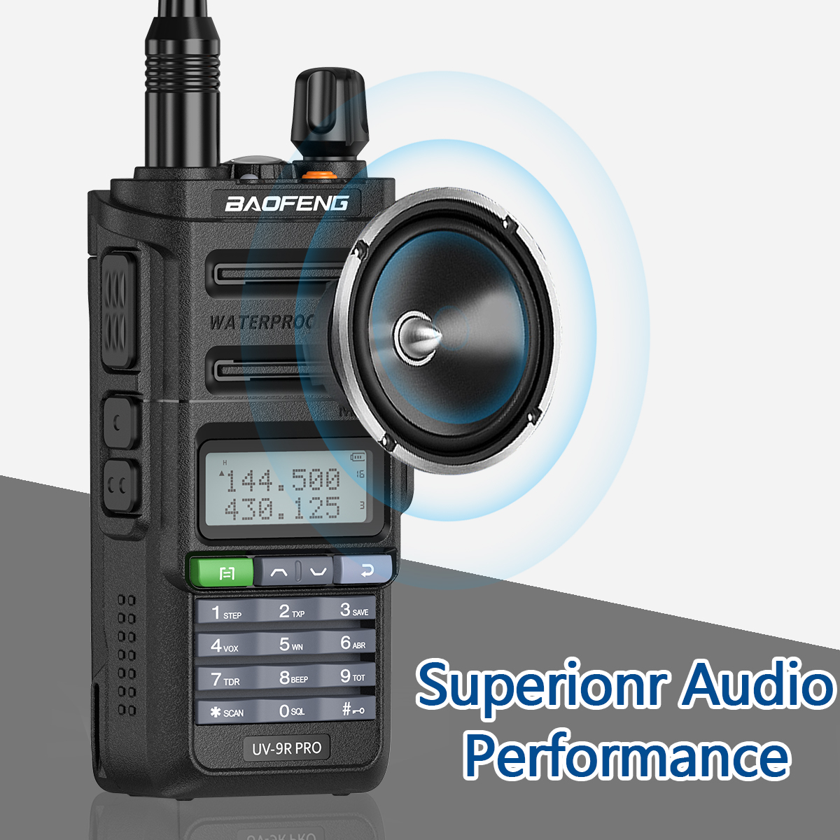 Ασύρματος Πομποδέκτης Baofeng UV-9R Pro 5W VHF/UHF IP68 Αδιάβροχο με Μπαταρία 2800mAh & Μονόχρωμη Οθόνη