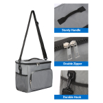 Αδιάβροχη Ισοθερμική Τσάντα Φαγητού - Lunch Bag 24x17x26cm - Γκρι - Image 2