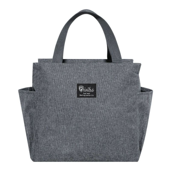 Αδιάβροχη Ισοθερμική Τσάντα Φαγητού - Lunch Bag 25x14x25cm - Γκρι