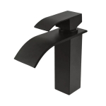 Αναμεικτική Μπαταρία Νιπτήρα Καταρράκτης Μαύρη