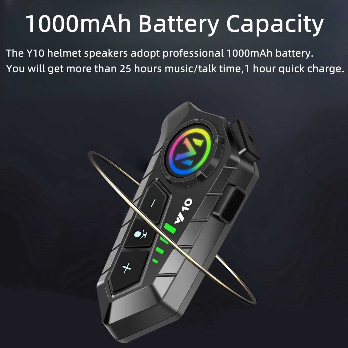 Ασύρματο Ακουστικό Bluetooth για Κράνος Μηχανής Helmet Wireless Earphone V10 - Μαύρο - Image 3