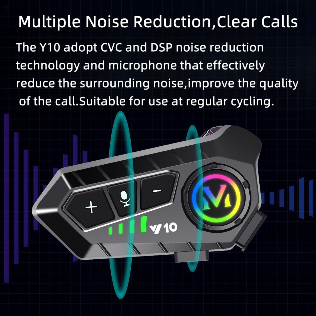 Ασύρματο Ακουστικό Bluetooth για Κράνος Μηχανής Helmet Wireless Earphone V10 - Μαύρο - Image 4
