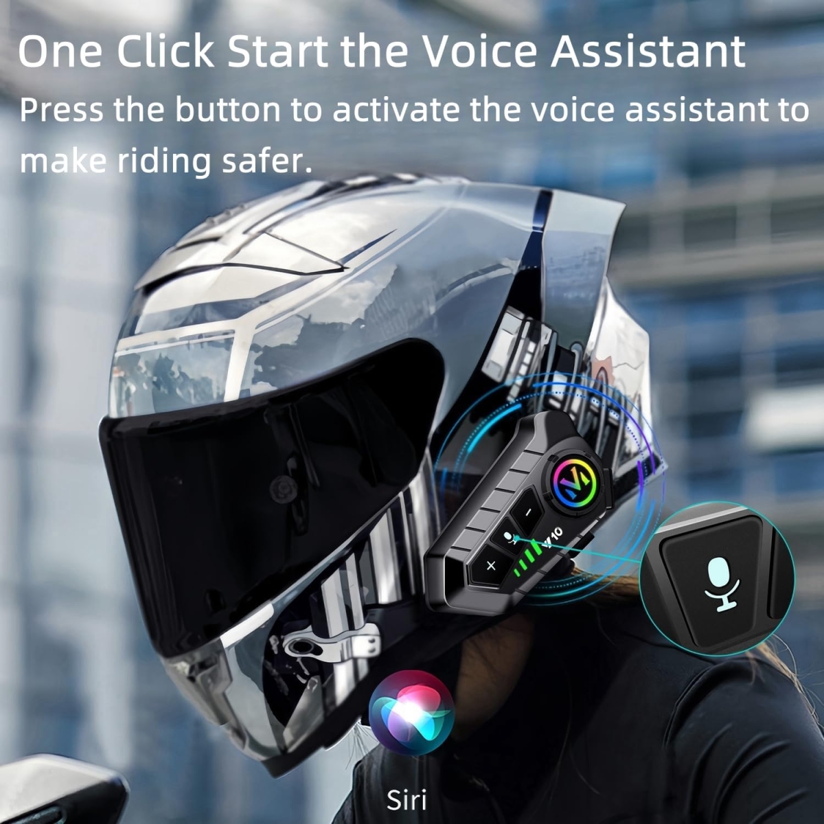 Ασύρματο Ακουστικό Bluetooth για Κράνος Μηχανής Helmet Wireless Earphone V10 - Μαύρο - Image 5