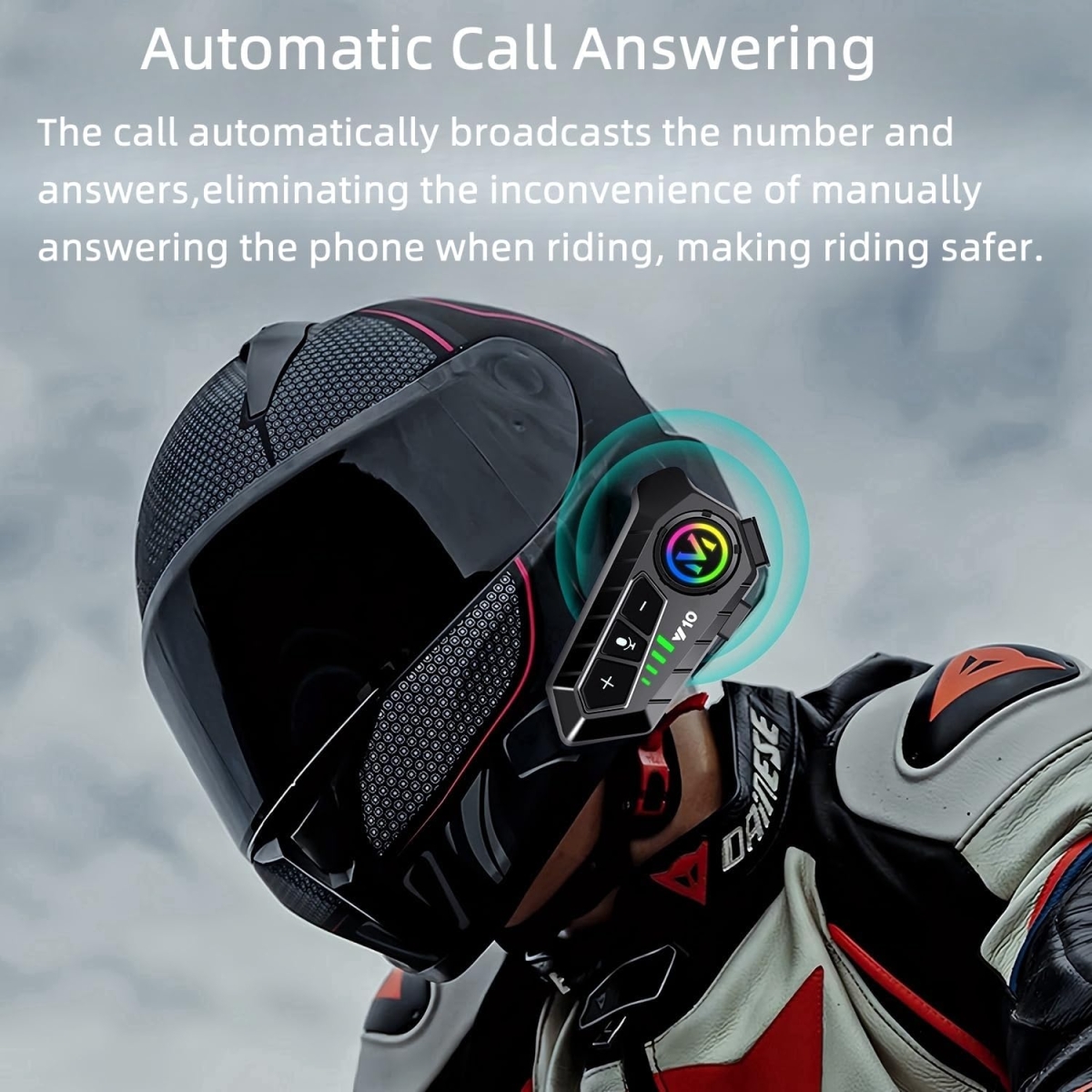 Ασύρματο Ακουστικό Bluetooth για Κράνος Μηχανής Helmet Wireless Earphone V10 - Μαύρο - Image 6