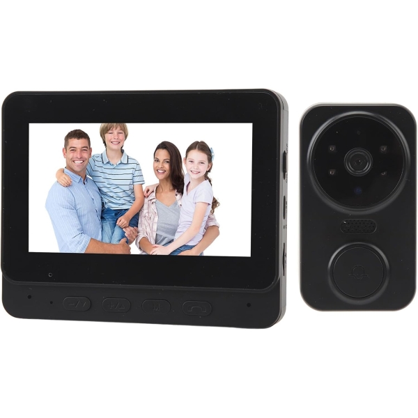 Ασύρματο κουδούνι με κάμερα – WiFi 2.4GHz, 1080P HD, διπλή ομιλία & νυχτερινή όραση M12 - μαύρο