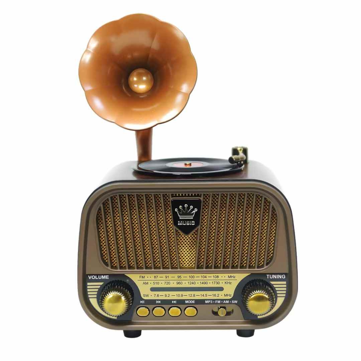 Ασύρματο Ρετρό Ραδιόφωνο Bluetooth Με FM/AM/SW & USB TF MD-1319BT