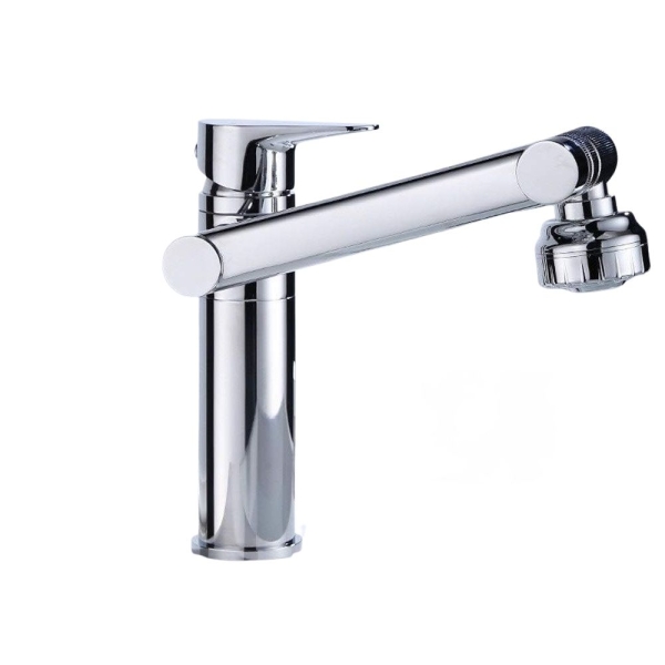 Μπαταρία Νιπτήρα 360° Pull-out με Τηλεσκοπικό Περιστρεφόμενο Στόμιο και Αποσπώμενο Ντουζάκι