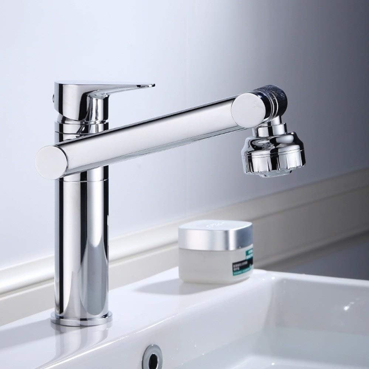 Μπαταρία Νιπτήρα 360° Pull-out με Τηλεσκοπικό Περιστρεφόμενο Στόμιο και Αποσπώμενο Ντουζάκι