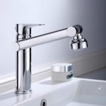 Μπαταρία Νιπτήρα 360° Pull-out με Τηλεσκοπικό Περιστρεφόμενο Στόμιο και Αποσπώμενο Ντουζάκι