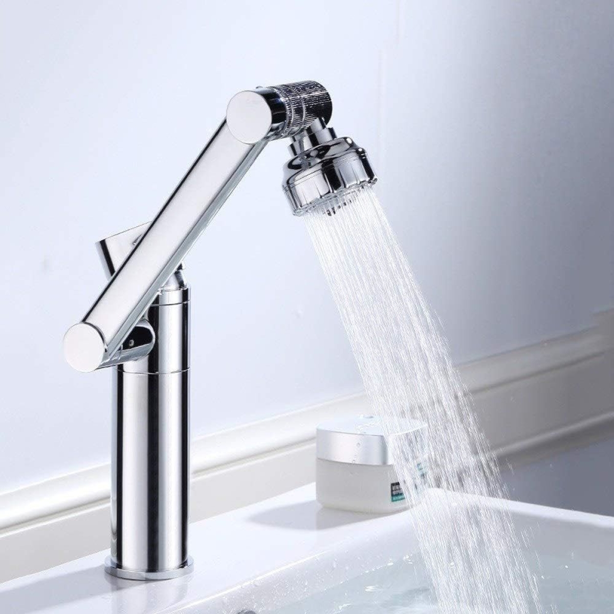 Μπαταρία Νιπτήρα 360° Pull-out με Τηλεσκοπικό Περιστρεφόμενο Στόμιο και Αποσπώμενο Ντουζάκι