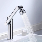 Μπαταρία Νιπτήρα 360° Pull-out με Τηλεσκοπικό Περιστρεφόμενο Στόμιο και Αποσπώμενο Ντουζάκι