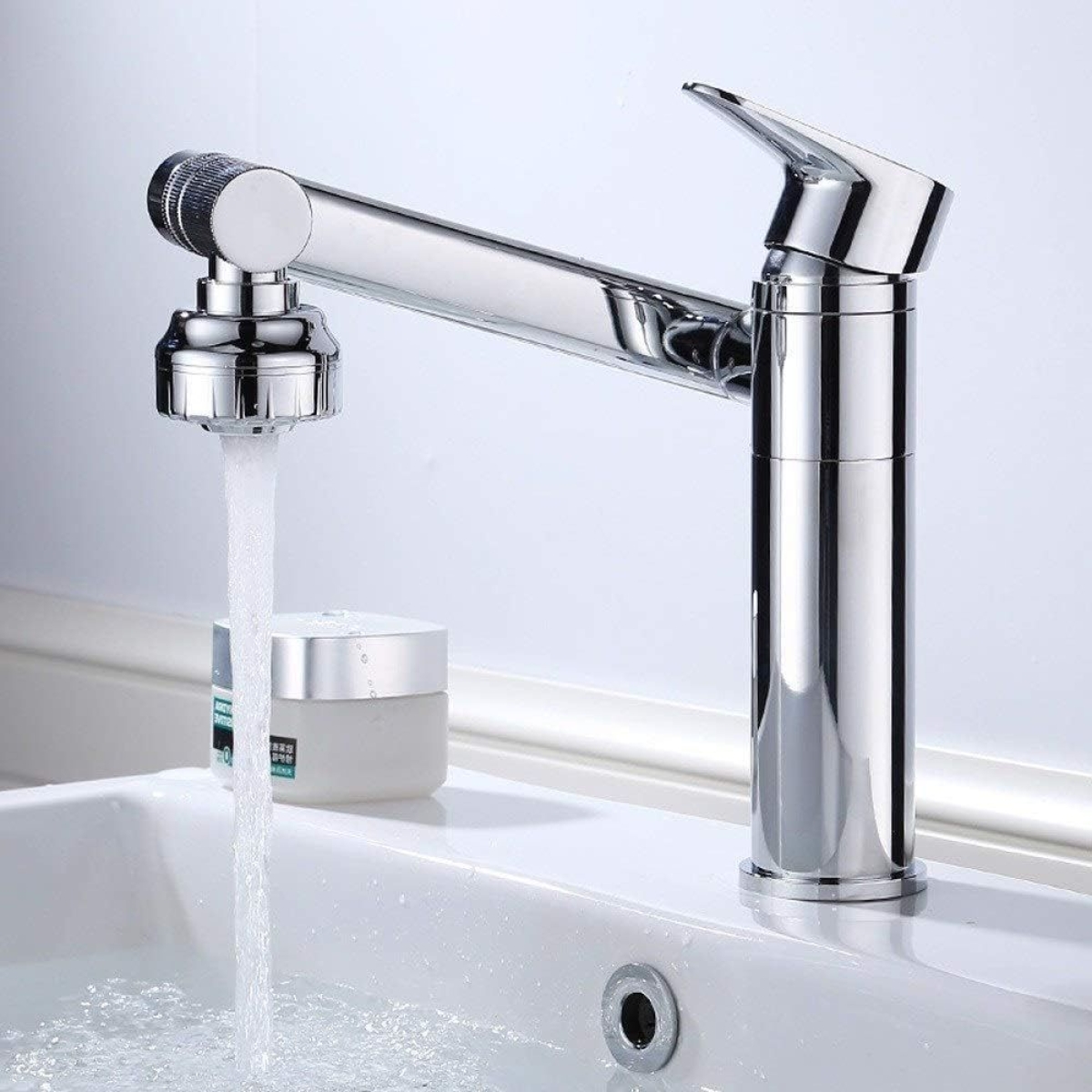 Μπαταρία Νιπτήρα 360° Pull-out με Τηλεσκοπικό Περιστρεφόμενο Στόμιο και Αποσπώμενο Ντουζάκι