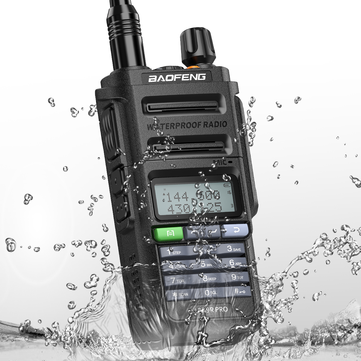 Ασύρματος Πομποδέκτης Baofeng UV-9R Pro 5W VHF/UHF IP68 Αδιάβροχο με Μπαταρία 2800mAh & Μονόχρωμη Οθόνη