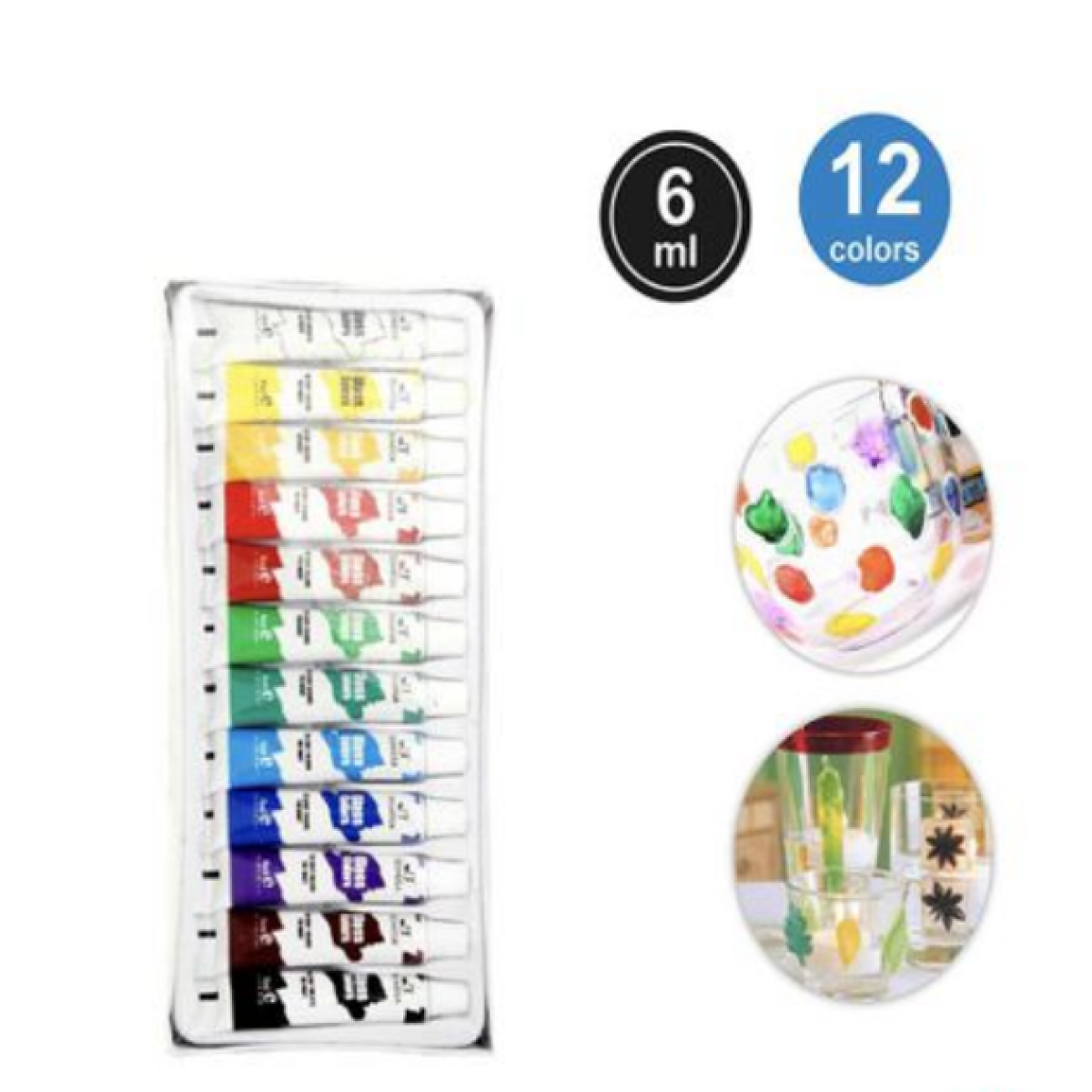Μπογιές Για Γυαλί 12 Χρωμάτων Motarro MP053 (6ml)