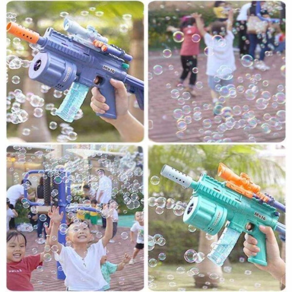 Bubble Machine Gun Nerf Blaster με Σαπουνόνερο, Μαλακά Βελάκια & Στόχο - Μπλε