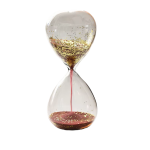 Διάφανη Επιτραπέζια Κλεψύδρα 5x12cm - Κόκκινο/Χρυσό