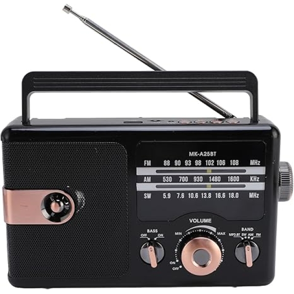 Επαναφορτιζόμενο Ραδιόφωνο Ρετρό FM/AM/SW Με Bluetooth, USB, Κάρτα Μνήμης