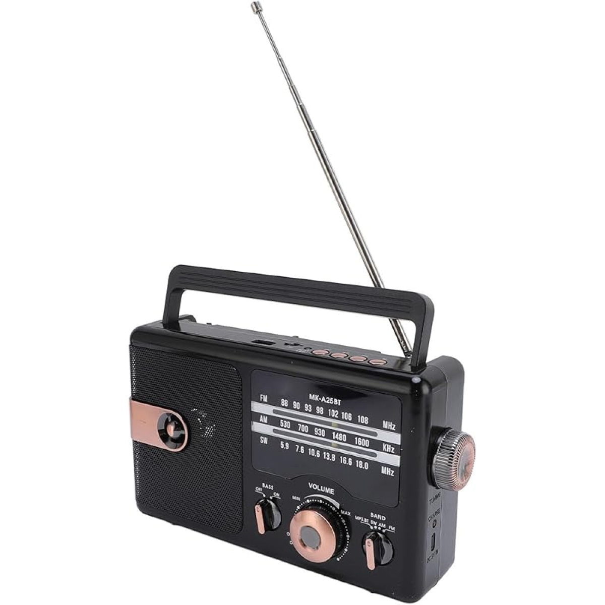 Επαναφορτιζόμενο Ραδιόφωνο Ρετρό FM/AM/SW Με Bluetooth, USB, Κάρτα Μνήμης