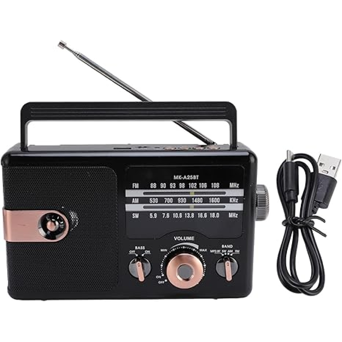 Επαναφορτιζόμενο Ραδιόφωνο Ρετρό FM/AM/SW Με Bluetooth, USB, Κάρτα Μνήμης
