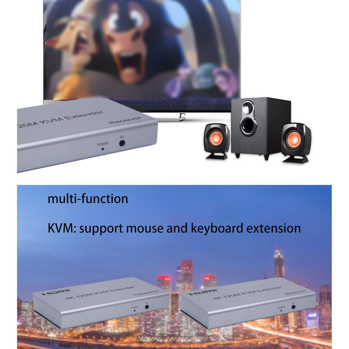 Επέκταση HDTV 4K KVM 120M Μεταφοράς HDMI Και USB – Andowl Q-HD1501