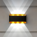 Εξωτερικό Φωτιστικό Τοίχου 6W 3000K (Ζεστό+RGB Φωτισμός) 85-265V ZJD-007 Μαύρο
