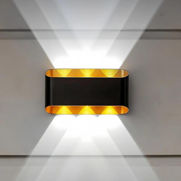 Εξωτερικό Φωτιστικό Τοίχου 6W 3000K (Ζεστό+RGB Φωτισμός) 85-265V ZJD-007 Μαύρο