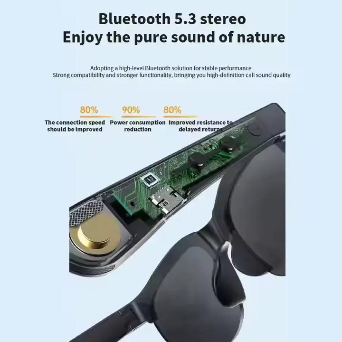 Έξυπνα γυαλιά ηλίου με σύνδεση Bluetooth & Ηχεία Μαύρα XG88 Pro