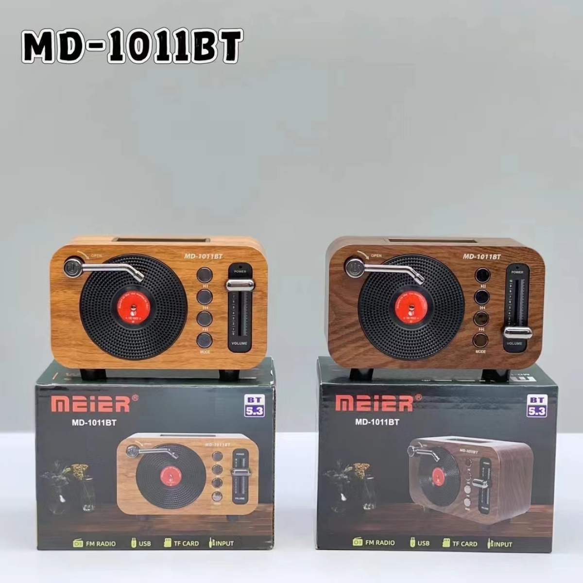 Φορητό Ασύρματο Ηχείο Ρετρό Με USB/TF/FM Ραδιόφωνο MD-1011BT