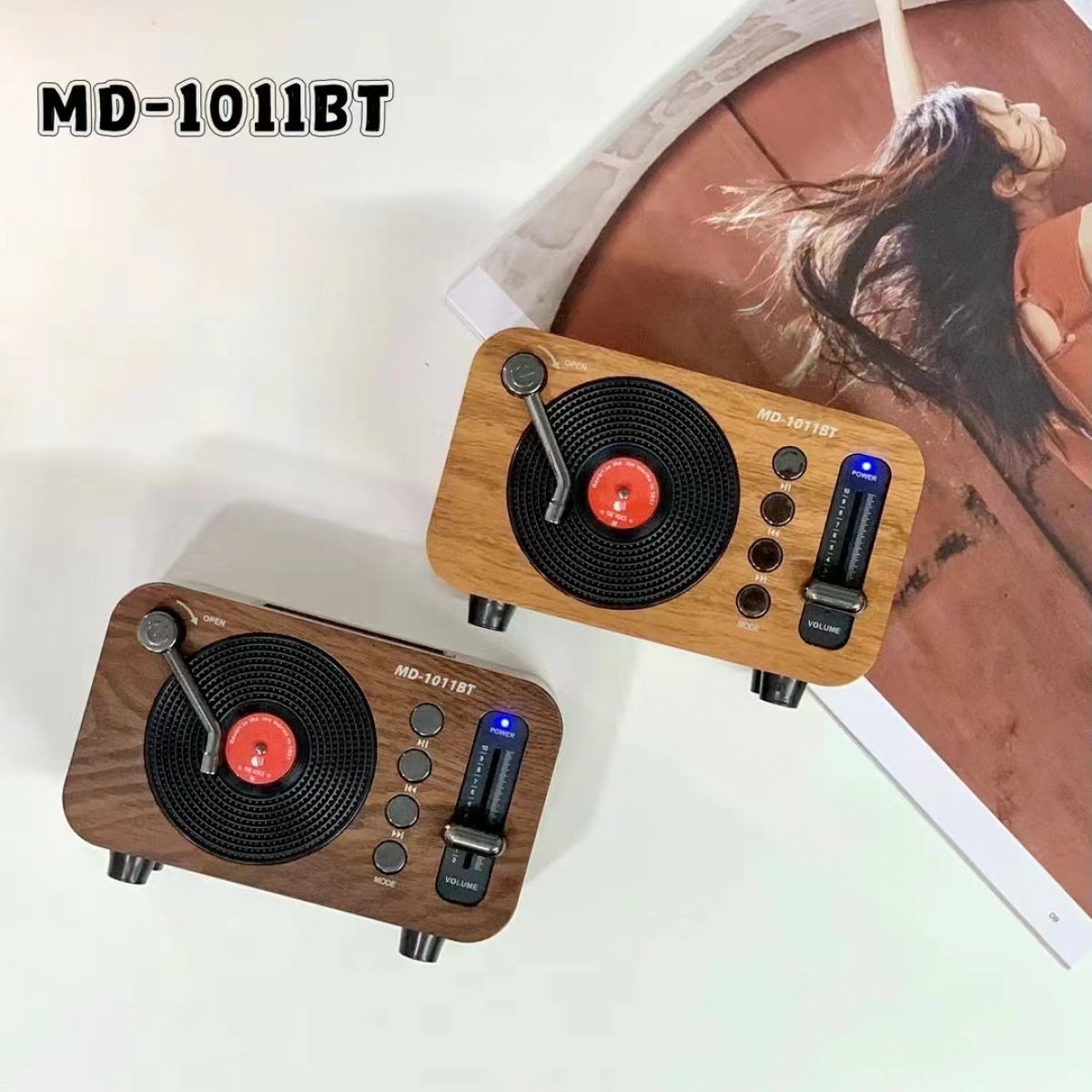 Φορητό Ασύρματο Ηχείο Ρετρό Με USB/TF/FM Ραδιόφωνο MD-1011BT