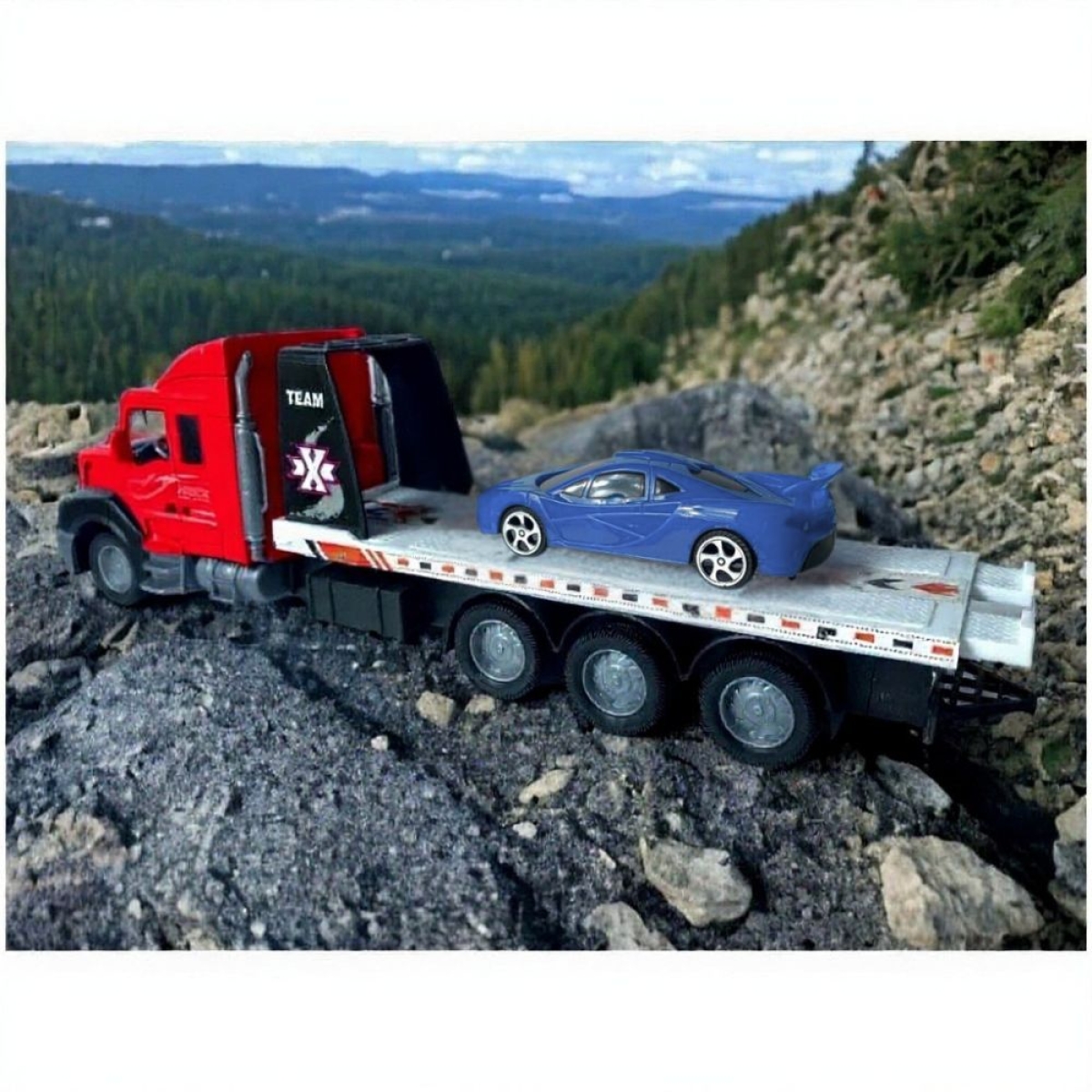 Φορτηγό Νταλίκα 38εκ Friction με 4 Οχήματα για 3+ Ετών