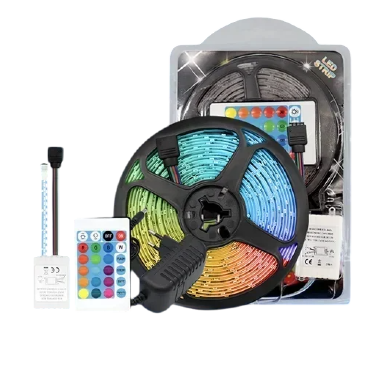 LED Strip Light RGB 5m – Ταινία LED 5050 Bluetooth με Music Sync, Χειριστήριο & Έλεγχο μέσω Εφαρμογής