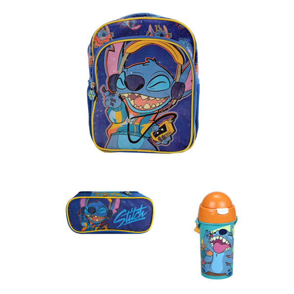 Σχολικό Σετ 3τμχ Lilo & Stitch – Παγούρι 500ml, Τσάντα Πλάτης Νηπίου, Κασετίνα Πλακέ