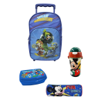 Σχολικό Σετ 4τμχ Mickey – Τσάντα Τρόλεϊ Νηπιαγωγείου, Παγούρι 500ml, Κασετίνα Βαρελάκι, Φαγητοδοχείο 600ml