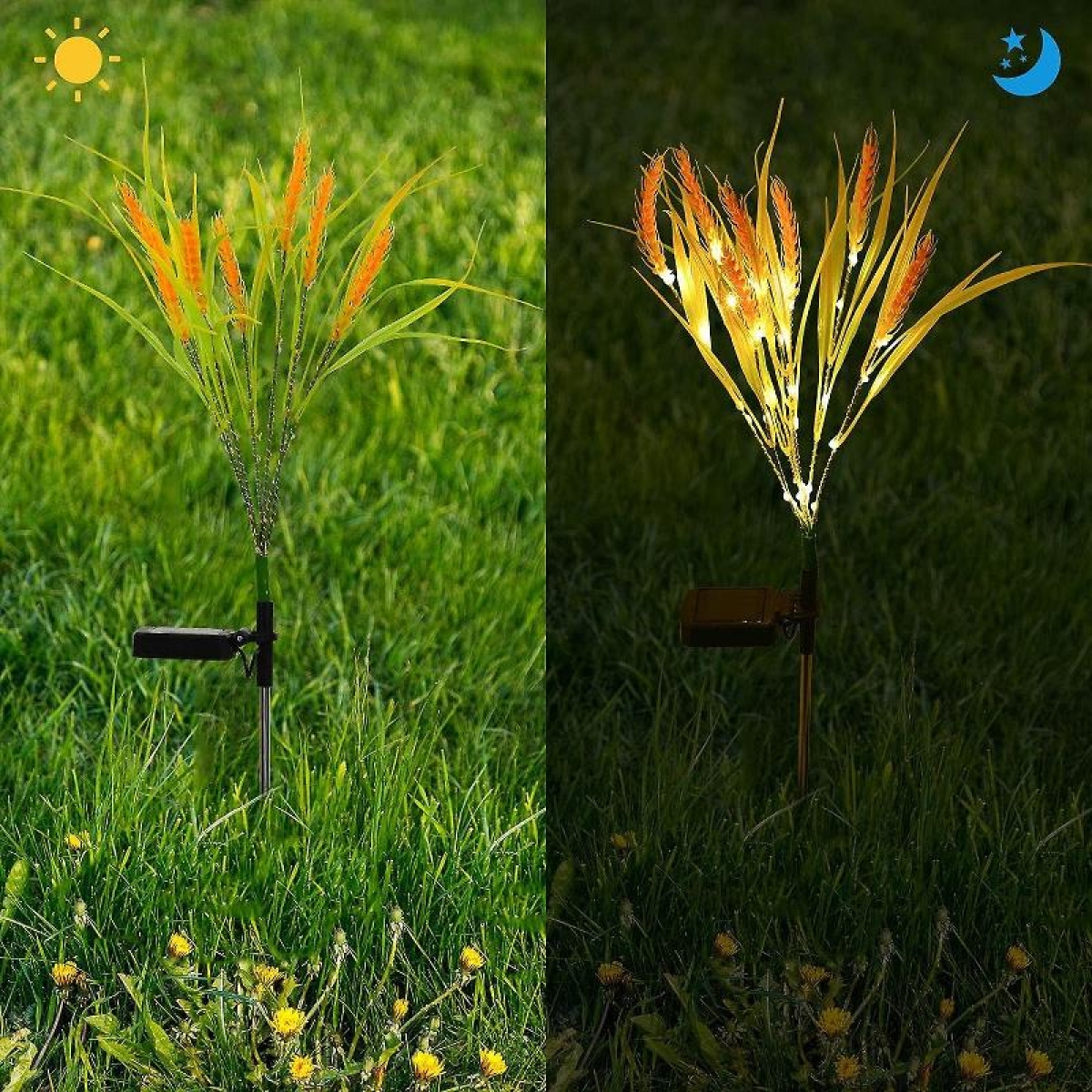 Ηλιακά Διακοσμητικά Φωτιστικά LED Κήπου Στάχυα Σετ 2 τεμάχια
