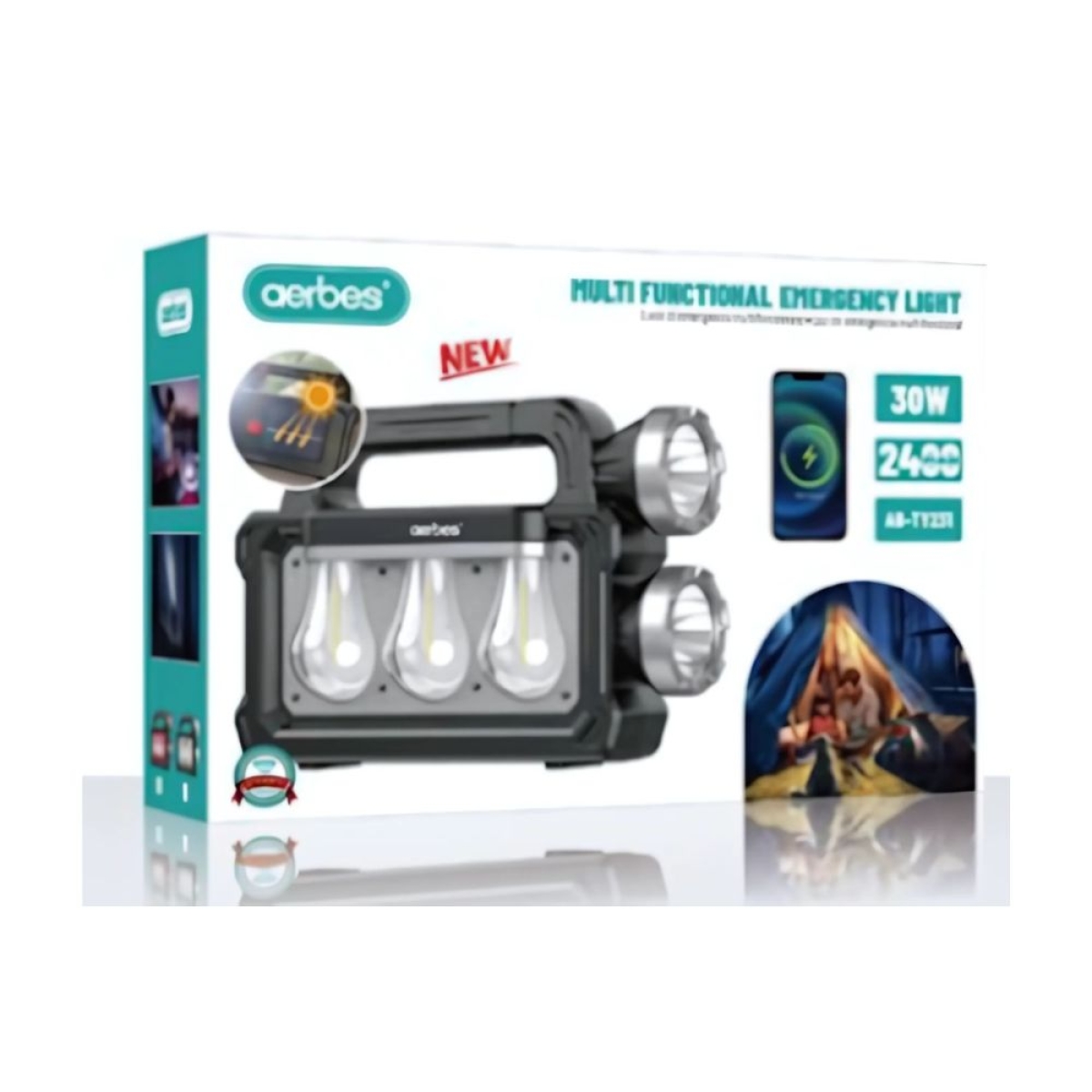 Ηλιακός & Επαναφορτιζόμενος USB Φακός LED 30W AB-TY231