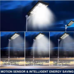 Ηλιακός προβολέας LED με πάνελ 1000W - Solar Street Light - μαύρο - Image 4