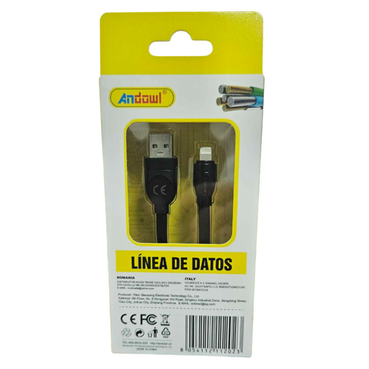 Καλώδιο Δεδομένων USB σε Lightning 3A 1m Μαύρο Andowl Q-SJ122B
