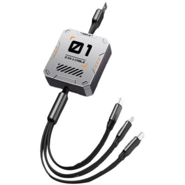Καλώδιο Γρήγορης Φόρτισης 3 Σε 1 USB–Type C–Micro–Lightning Andowl Q-SJ100