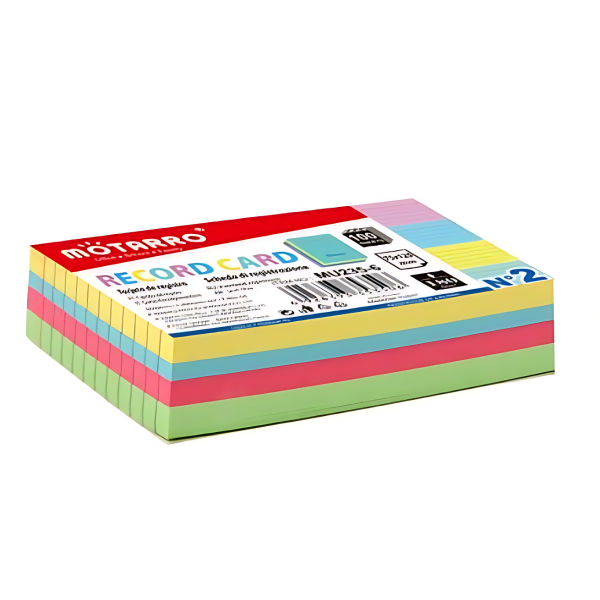 Κάρτες Σημειώσεων Πολύχρωμες 75x125mm 100 Φύλλων Motarro MU235-6