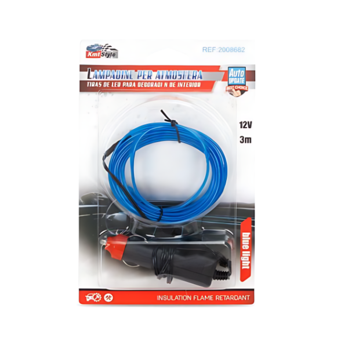 Λωρίδα LED φωτισμού για διακόσμηση αυτοκινήτου 3m 12V 2008682 μπλε - Image 2