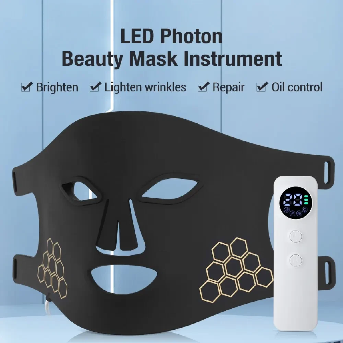 Μάσκα Φωτοθεραπείας 72 LED Με 4 Χρώματα & USB Φόρτιση Για Αναζωογόνηση Προσώπου