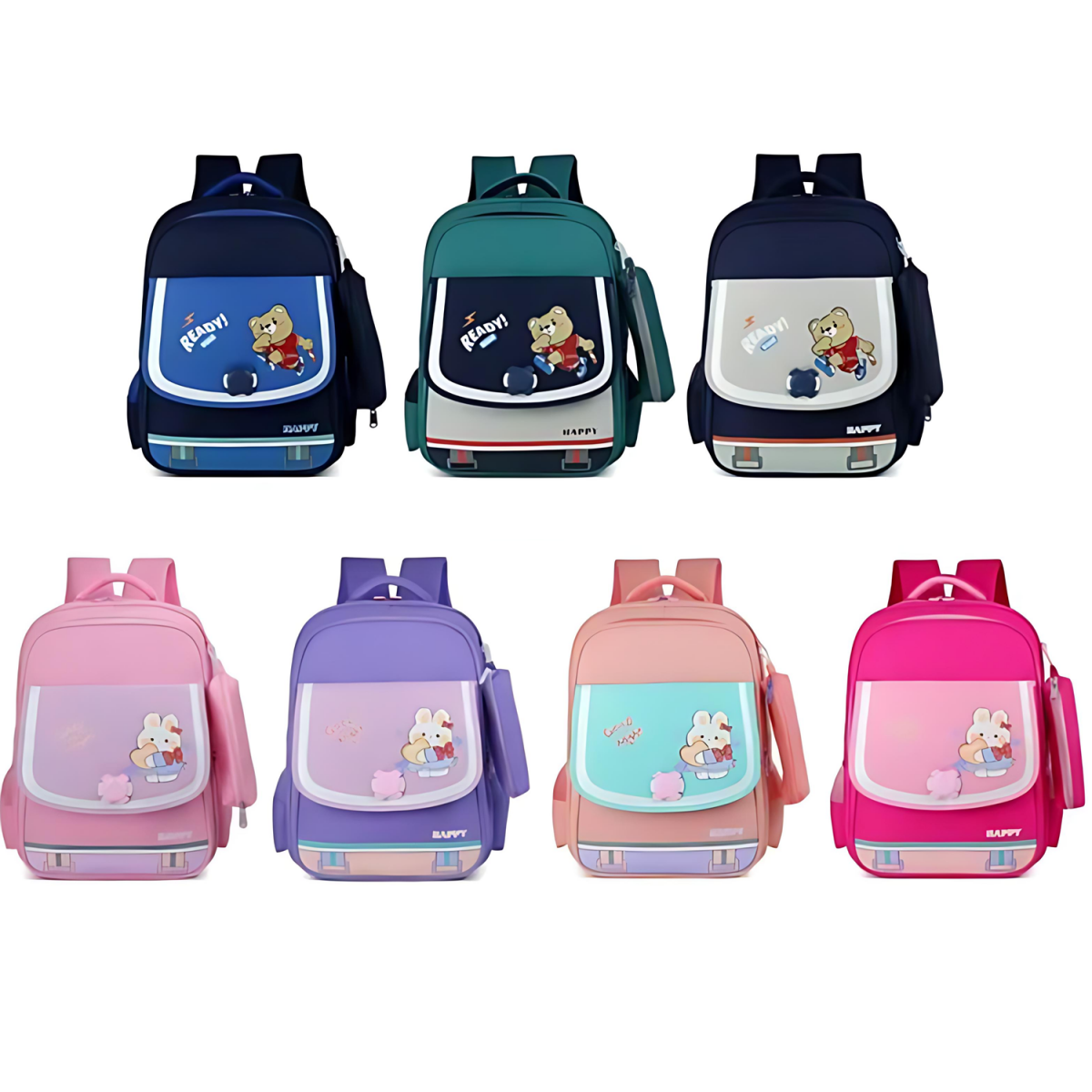 Παιδικό σακίδιο πλάτης με θήκες 43x33cm μπλε σκούρο 905 - Image 2