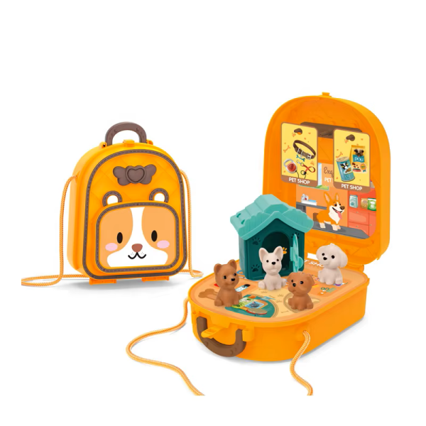 Παιδικό τσαντάκι με ζωάκια 11τμχ - πορτοκαλί