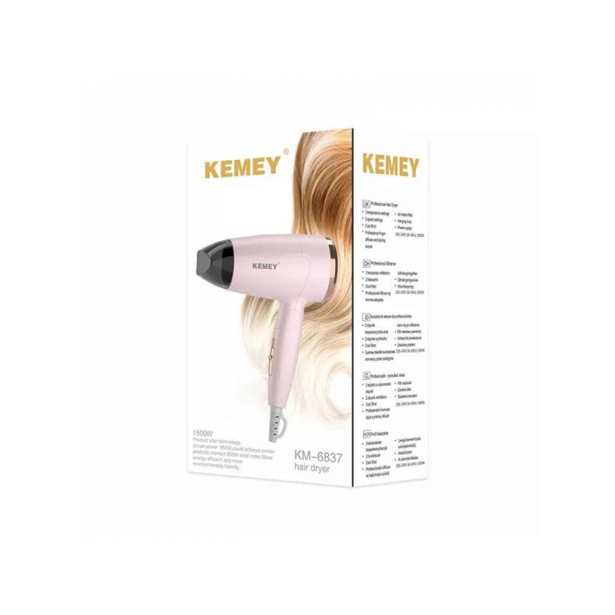 Πιστολάκι Μαλλιών Σπαστό 1500W Kemei KM-6837