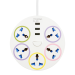 Πολύπριζο Ασφαλείας 5 Θέσεων EU/UK/US/CN με Διακόπτη, 3 Θύρες USB και Καλώδιο 3m 3000W Treqa PL-505-3M Λευκό