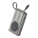 Power Bank 10000mAh Με Μαγνητική Ασύρματη Φόρτιση, Ενσωματωμένο Καλώδιο & Οθόνη LED Awei PA-22