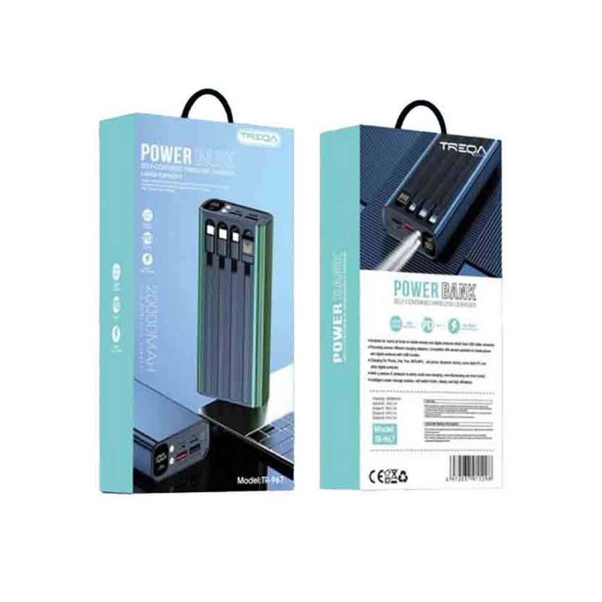 Power Bank 20000mAh με 2 Θύρες USB-A και Θύρα USB-C Treqa TR-967 Μαύρο - Image 6